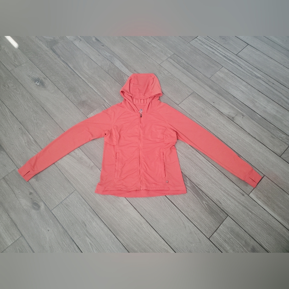 KUHL polyester blend plumeria orange light weight Inspira Hoody hoodie size XS